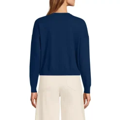 Women's Cotton Wedge Crew Neck Sweater