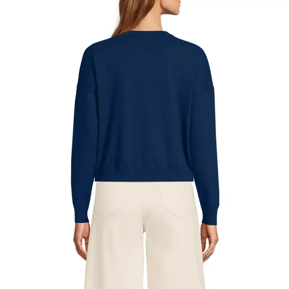Women's Cotton Wedge Crew Neck Sweater
