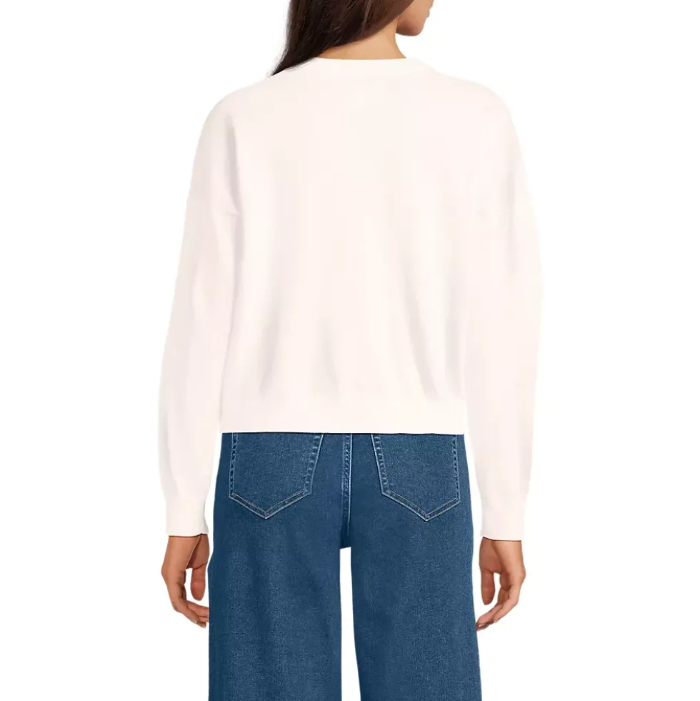 Women's Cotton Wedge Crew Neck Sweater