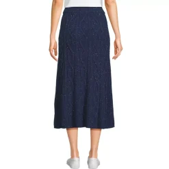 Women's Cozy Lofty Cable Fluted Midi Sweater Skirt