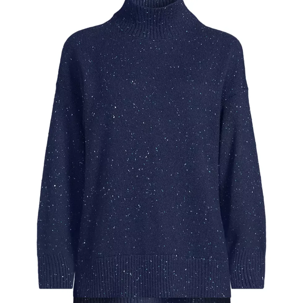 Women's Cozy Lofty Split Hem Turtleneck Sweater