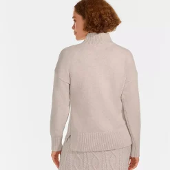 Women's Cozy Lofty Split Hem Turtleneck Sweater