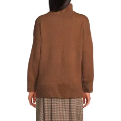 Women's Cozy Lofty Split Hem Turtleneck Sweater
