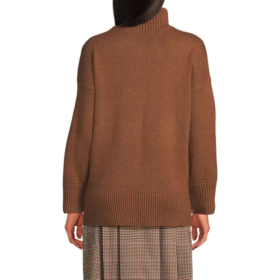 Women's Cozy Lofty Split Hem Turtleneck Sweater