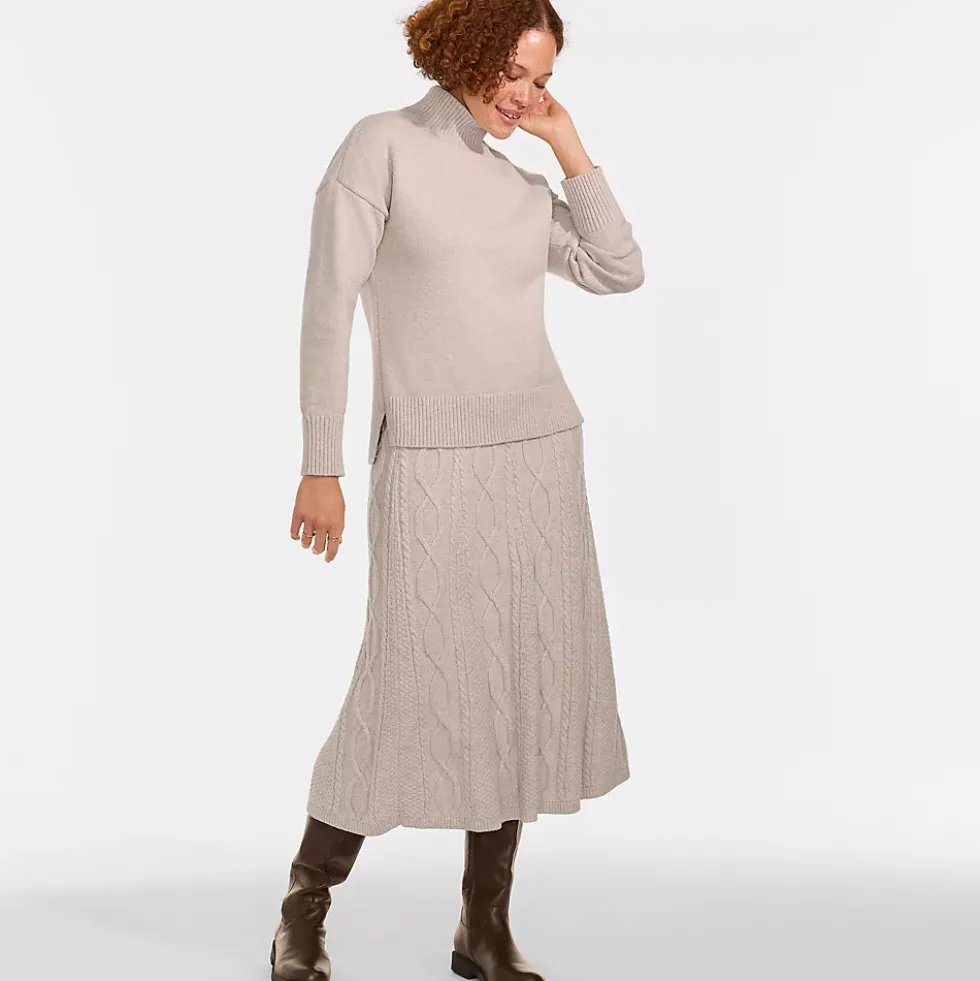 Women's Cozy Lofty Split Hem Turtleneck Sweater
