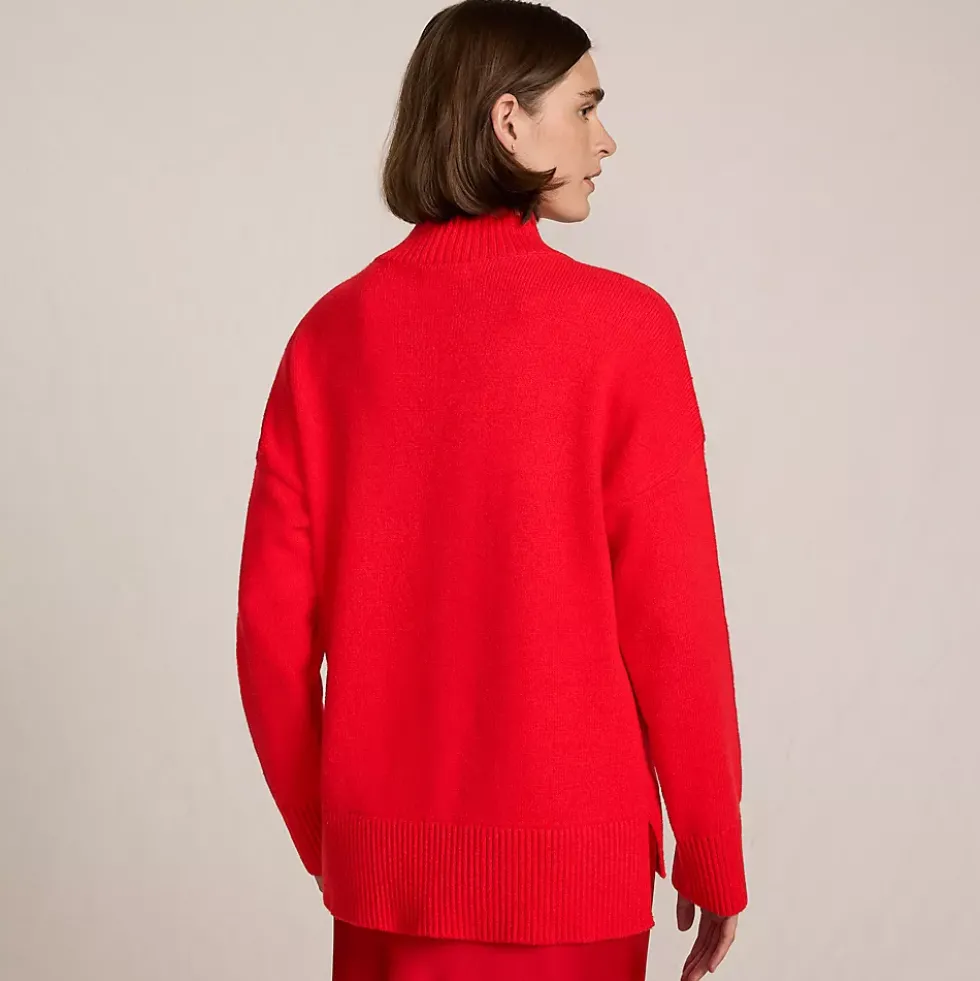 Women's Cozy Lofty Split Hem Turtleneck Sweater