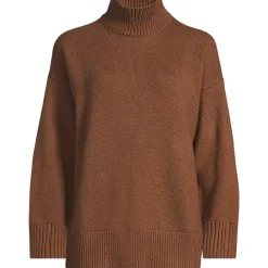 Women's Cozy Lofty Split Hem Turtleneck Sweater