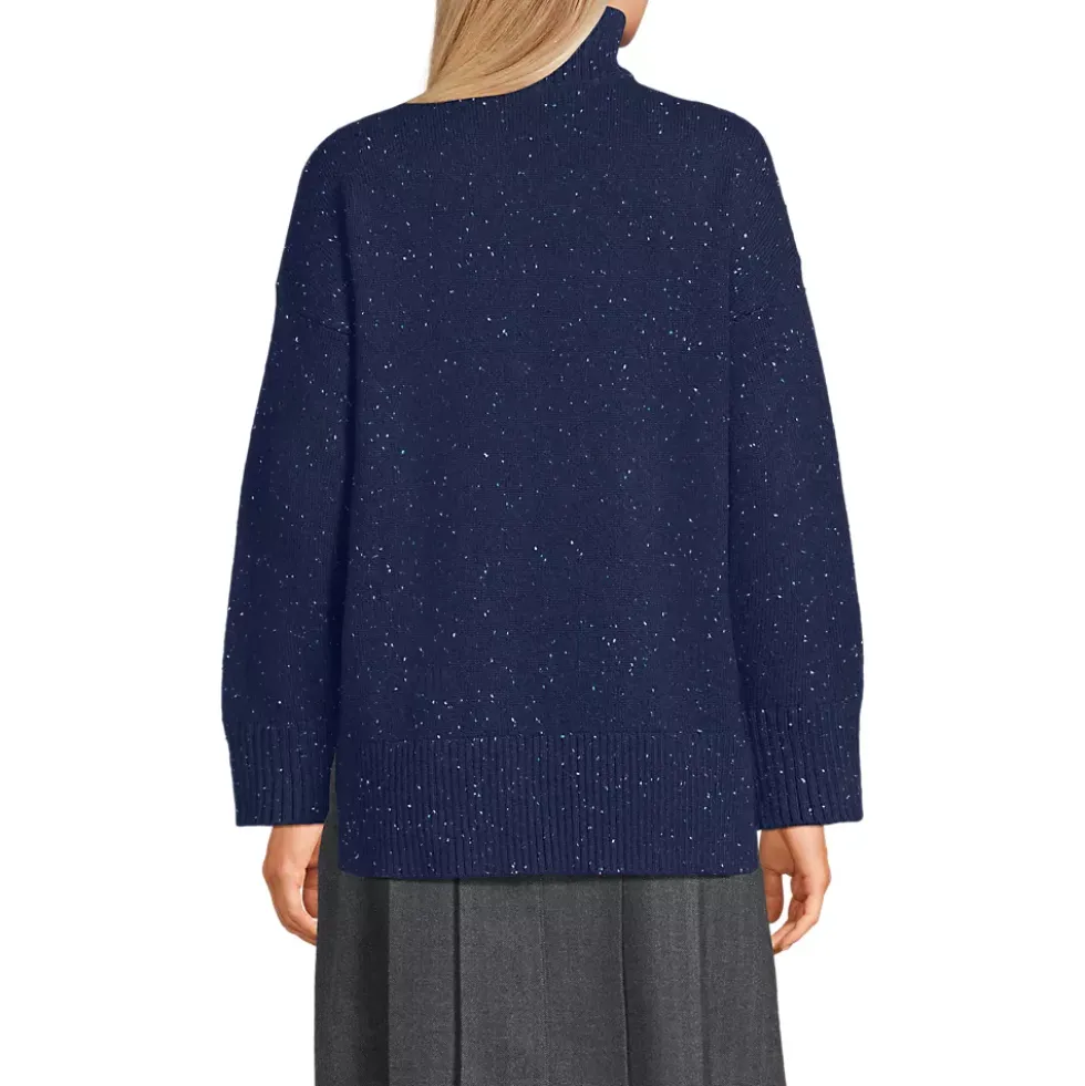 Women's Cozy Lofty Split Hem Turtleneck Sweater