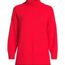 Women's Cozy Lofty Split Hem Turtleneck Sweater