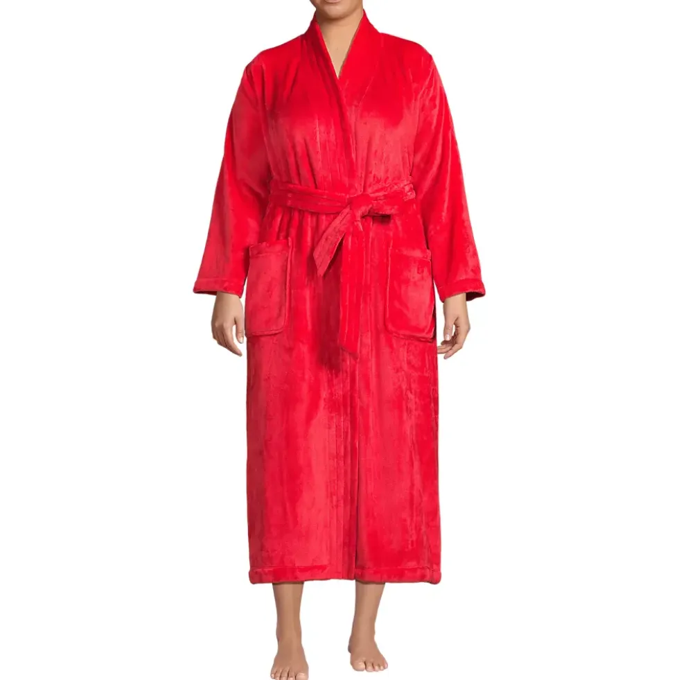 Women's Cozy Plush Long Wrap Robe