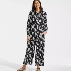 Women's Creaseless High Rise Palazzo Crop Pants