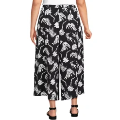 Women's Creaseless High Rise Palazzo Crop Pants
