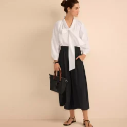 Women's Creaseless High Rise Palazzo Crop Pants
