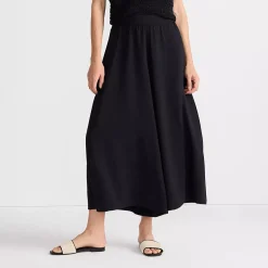 Women's Creaseless High Rise Palazzo Crop Pants