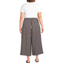 Women's Creaseless High Rise Palazzo Crop Pants