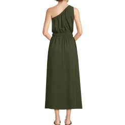 Women's Creaseless One Shoulder Midi Dress