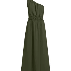 Women's Creaseless One Shoulder Midi Dress