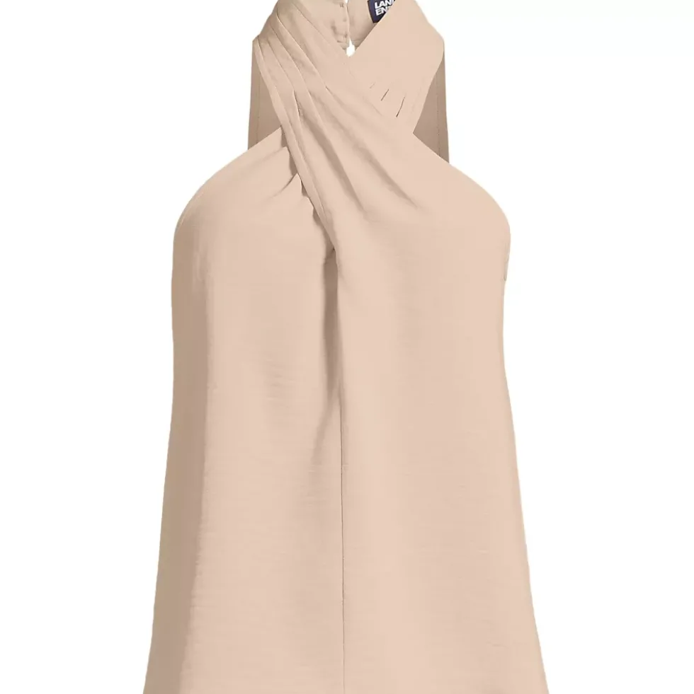 Women's Creaseless Twist Front Halter Top
