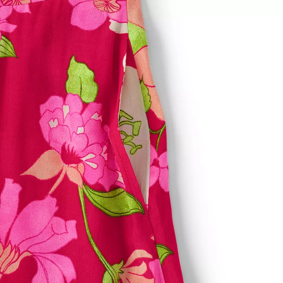 Women's Crepe Button Front Long Sleeve Midi Dress