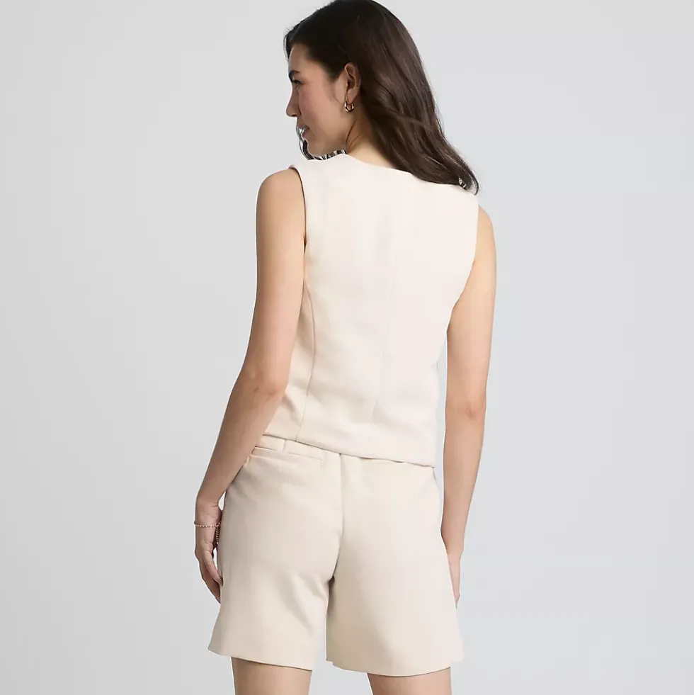 Women's Crepe Button Front Vest