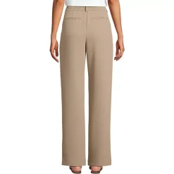 Women's Crepe High Rise Pleated Wide Leg Pants