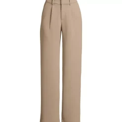 Women's Crepe High Rise Pleated Wide Leg Pants