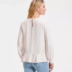 Women's Crepe Pintuck Peplum Top