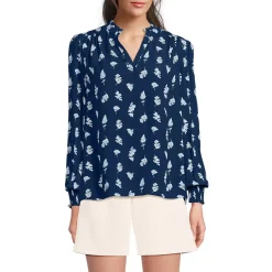 Women's Crepe Split Neck Popover Top