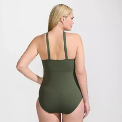 Women's Criss Cross Halter One Piece Swimsuit