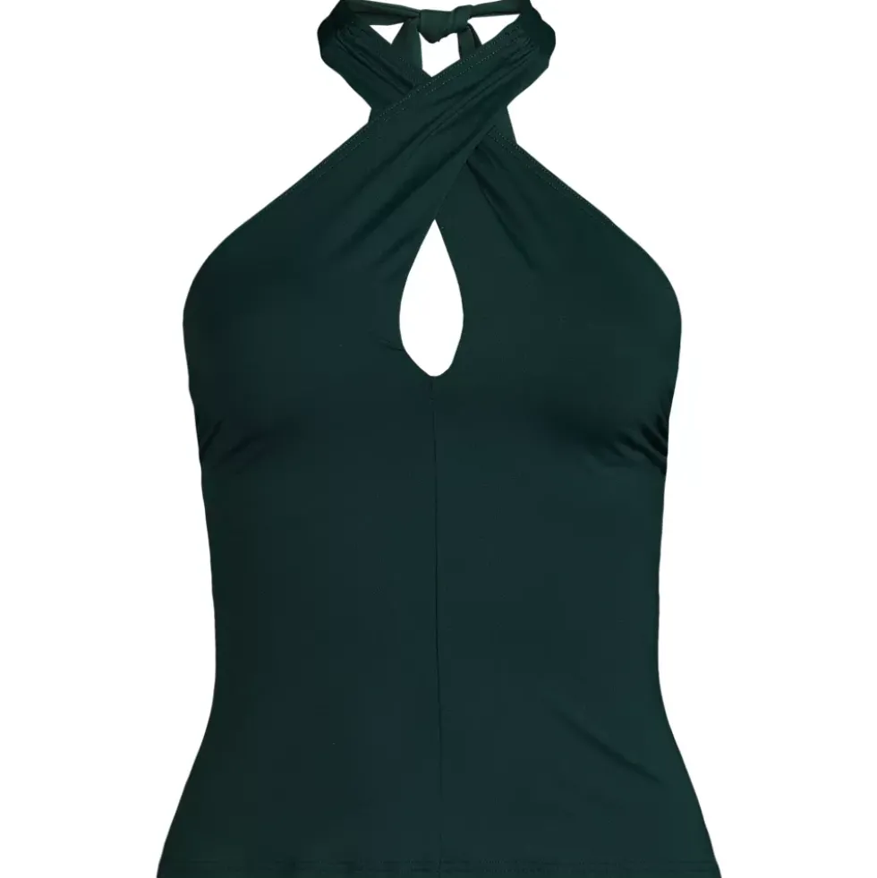 Women's Criss Cross Halter Tankini Top