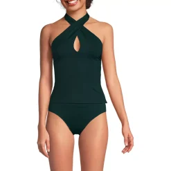 Women's Criss Cross Halter Tankini Top