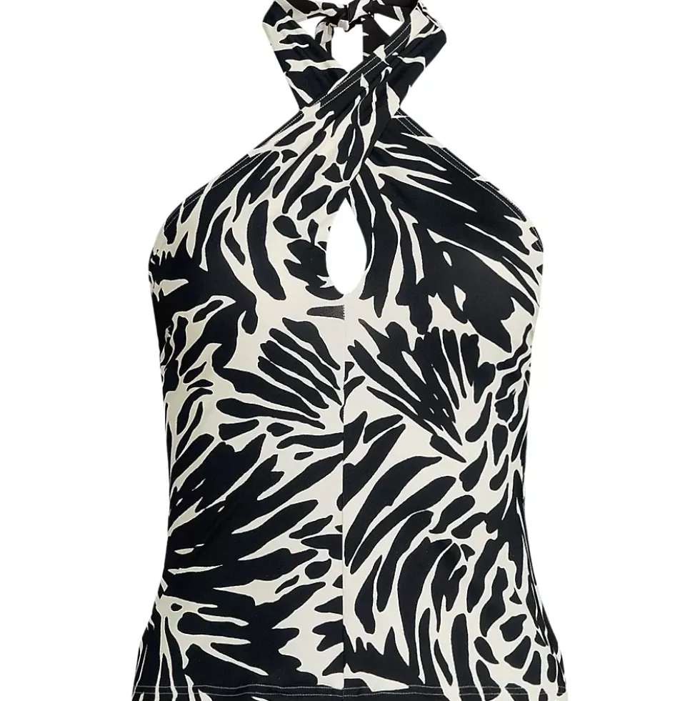 Women's Criss Cross Halter Tankini Top
