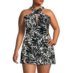 Women's Criss Cross Halter Tankini Top