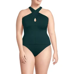 Women's Criss Cross Halter Tankini Top