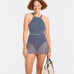 Women's Crochet Monokini Swim Dress Swimsuit