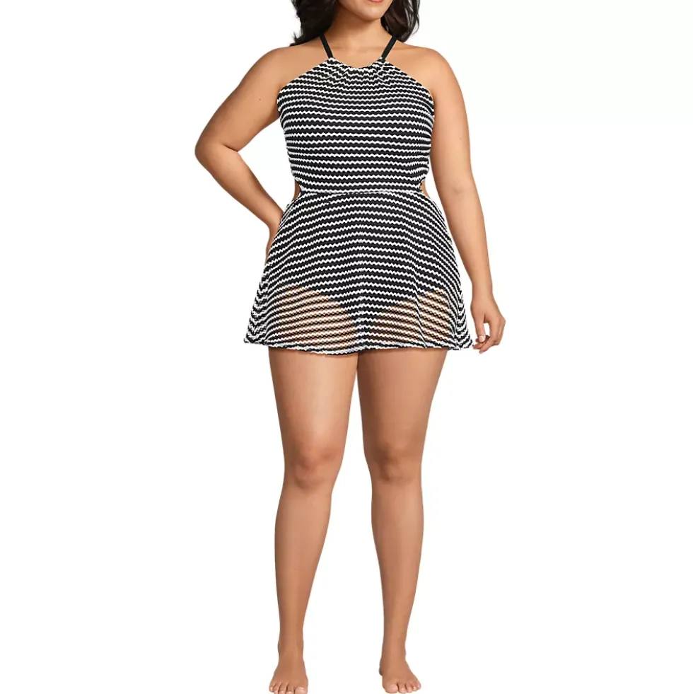 Women's Crochet Monokini Swim Dress Swimsuit