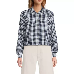 Women's Cropped Flannel Shirt