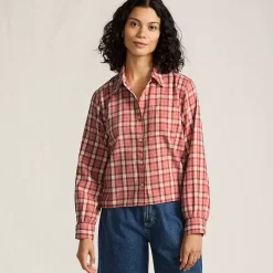 Women's Cropped Flannel Shirt