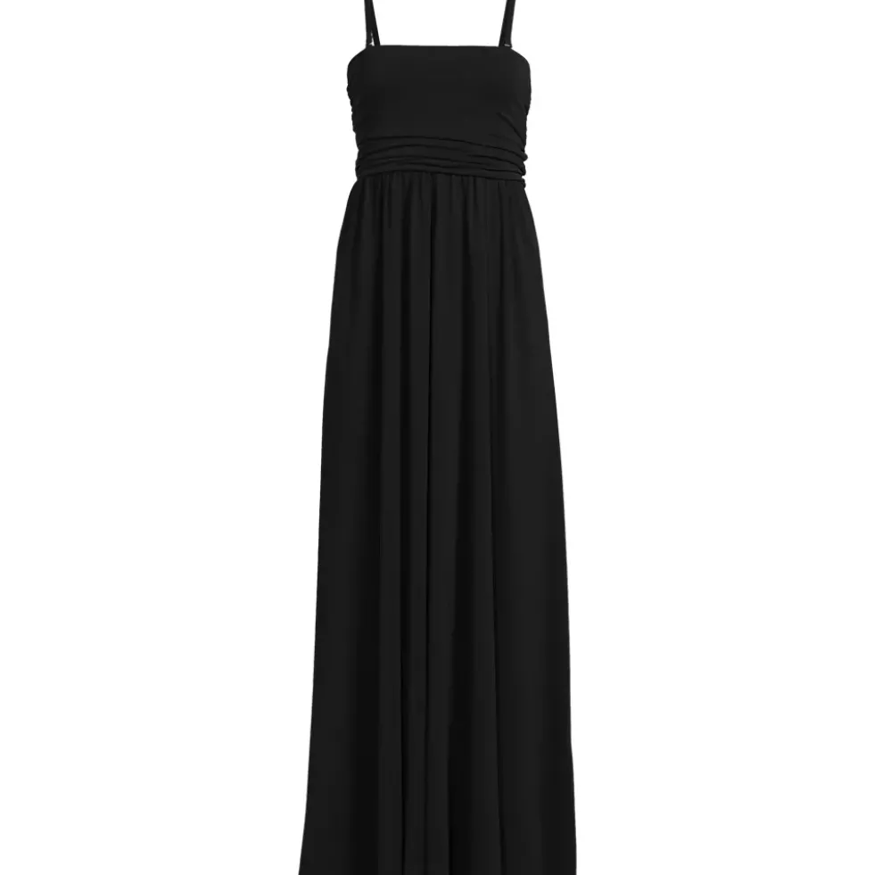 Women's Cupro Bandeau Maxi Dress with Removable Straps