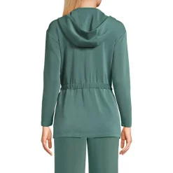 Women's Cupro Long Sleeve Full Zip Tunic Hoodie