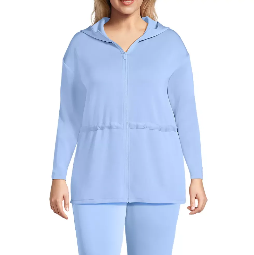 Women's Cupro Long Sleeve Full Zip Tunic Hoodie