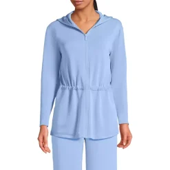 Women's Cupro Long Sleeve Full Zip Tunic Hoodie