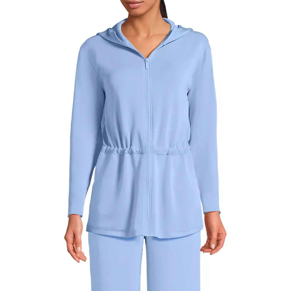 Women's Cupro Long Sleeve Full Zip Tunic Hoodie