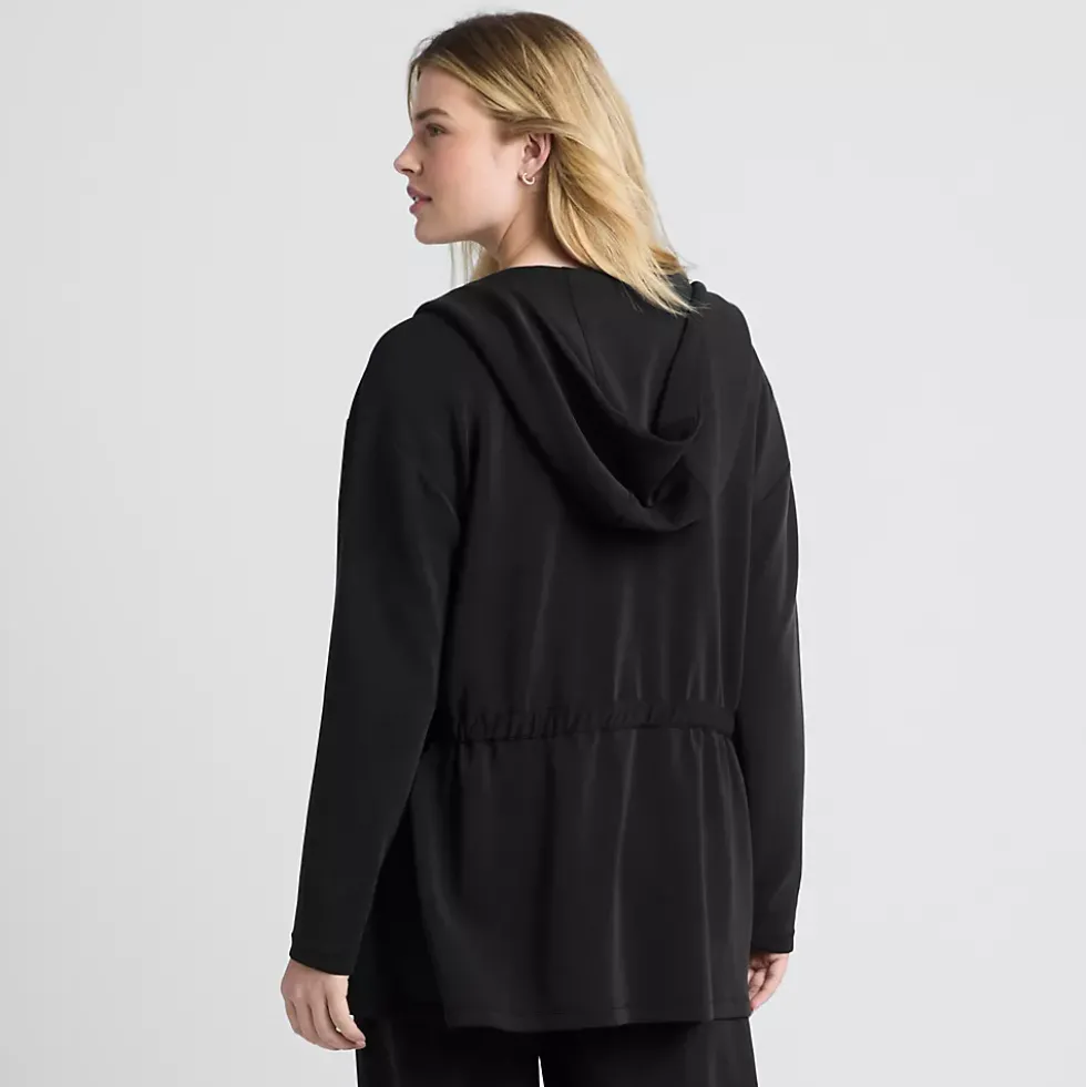 Women's Cupro Long Sleeve Full Zip Tunic Hoodie