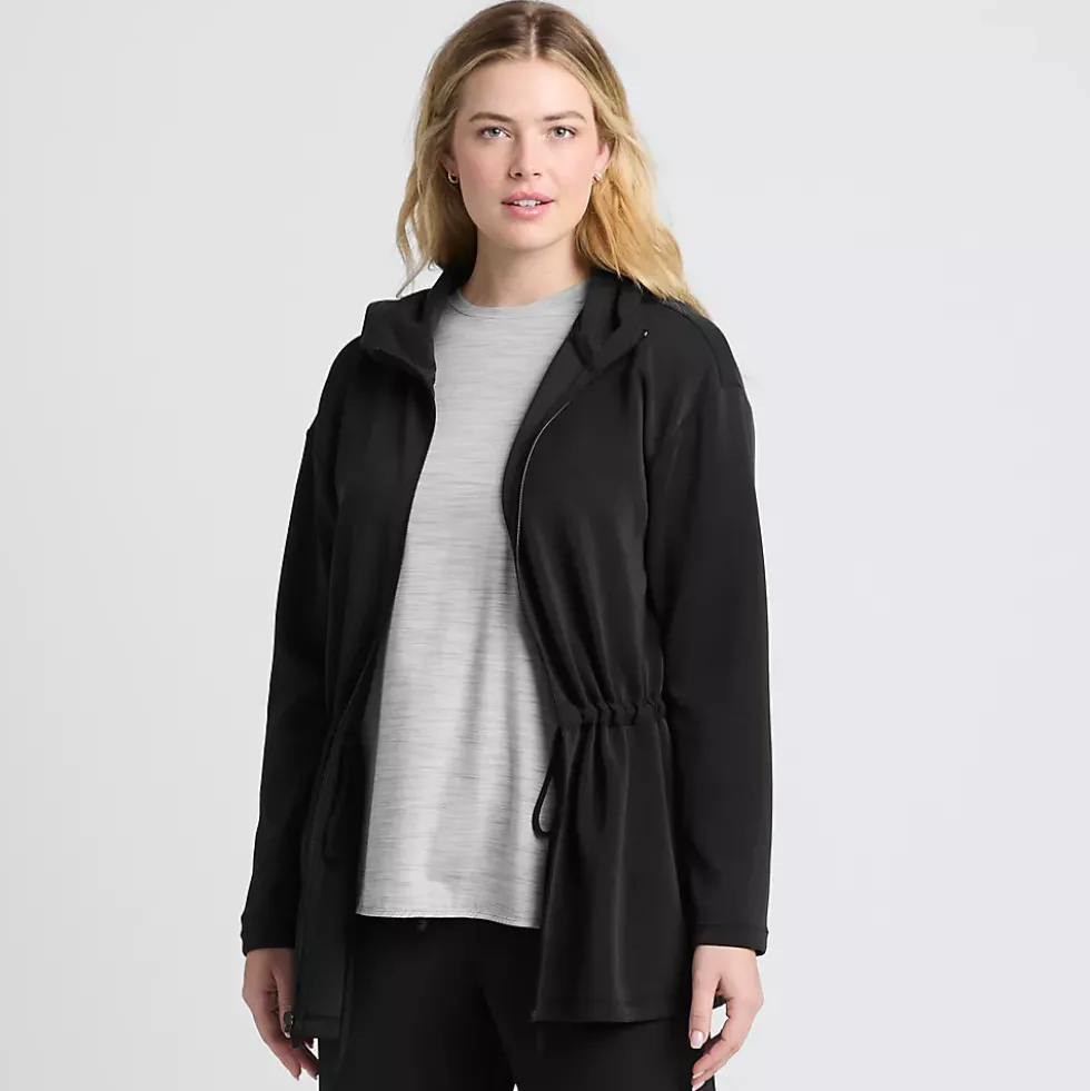 Women's Cupro Long Sleeve Full Zip Tunic Hoodie