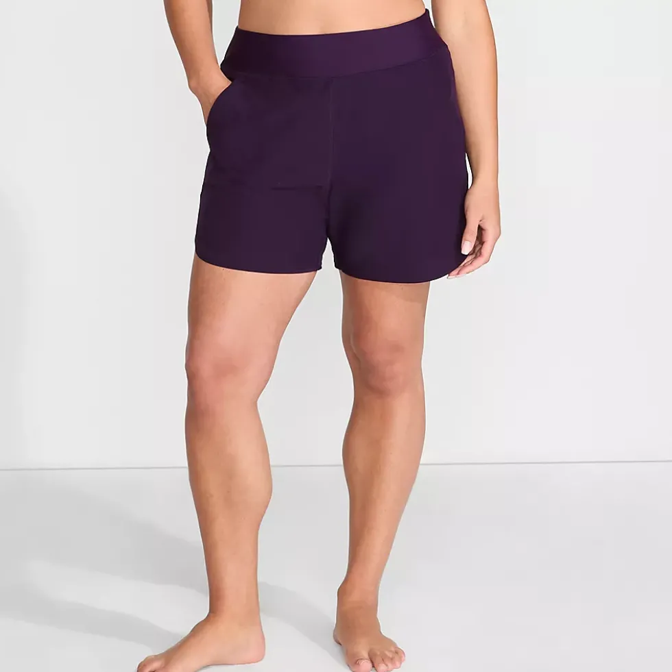 Women's Curvy Fit 5" Quick Dry Board Shorts Swim Shorts with Panty