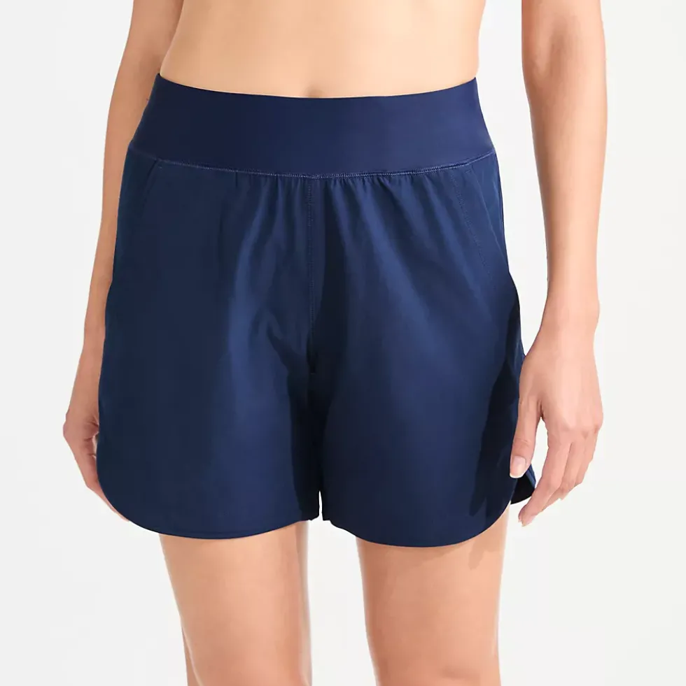 Women's Curvy Fit 5" Quick Dry Board Shorts Swim Shorts with Panty