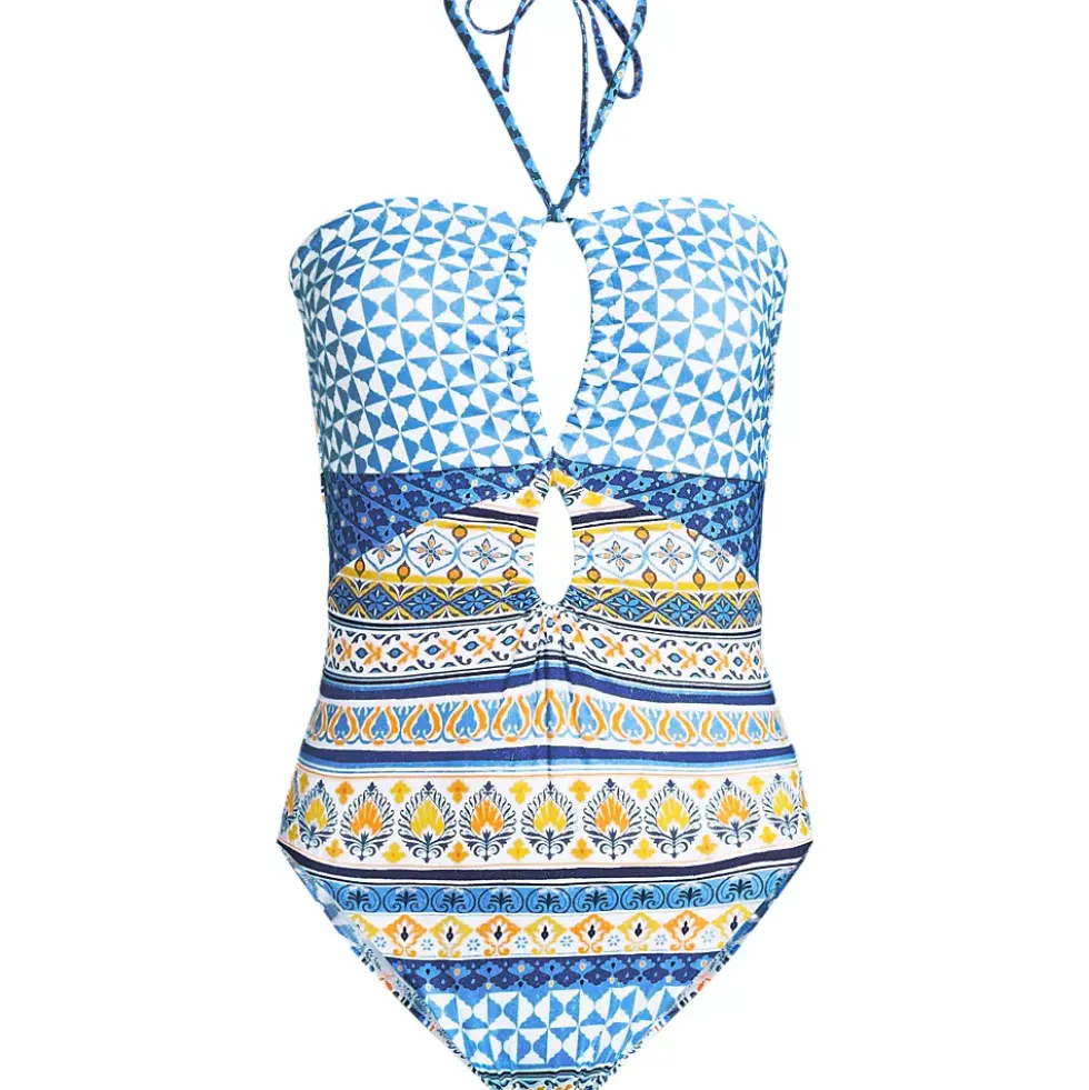 Women's Cut Out Multiway Halter High Leg One Piece Swimsuit