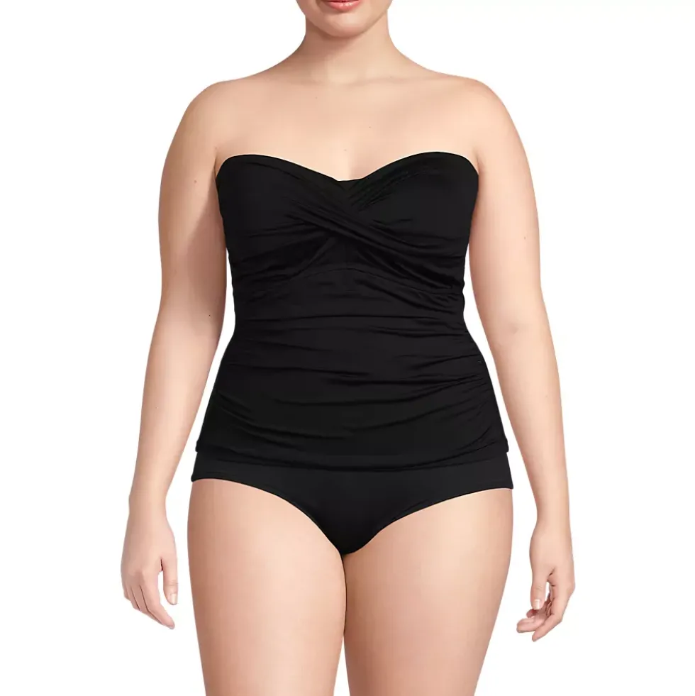 Women's D-Cup Bandeau Tankini Swimsuit Top