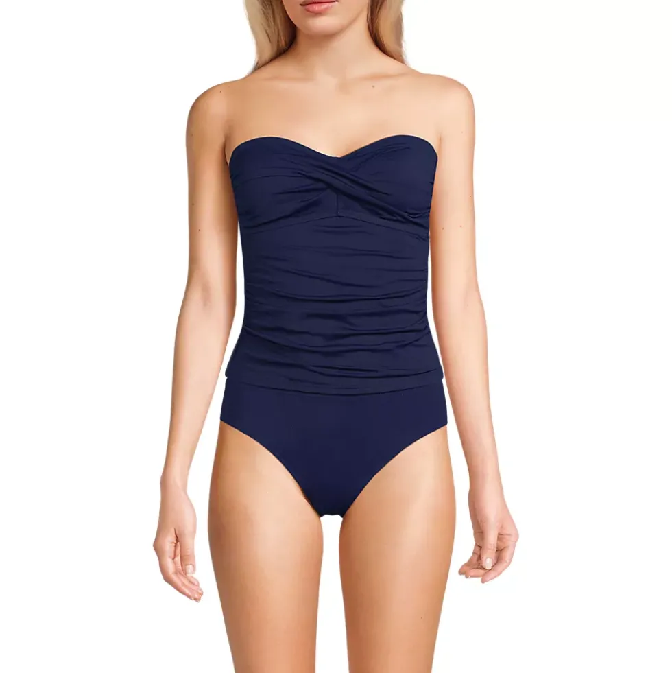 Women's D-Cup Bandeau Tankini Swimsuit Top